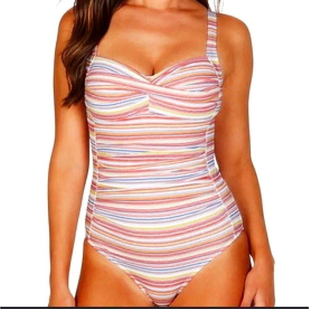 Niptuck Swim Globe Trotter Joanne One Piece Swimsuit Striped Size‎ 6 New